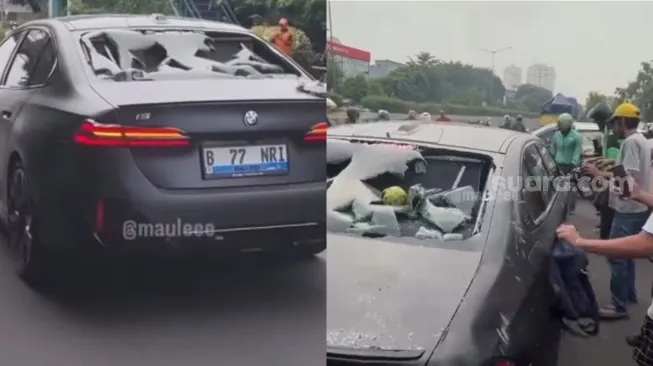 Warga Jakarta Barat Serang Mobil BMW Diduga Terlibat Tabrak Lari
